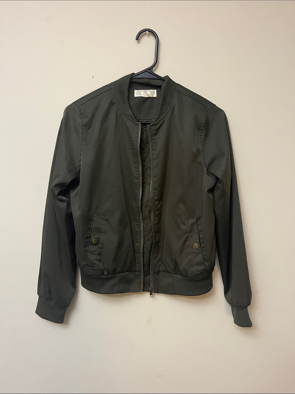 Pink Rose Olive Bomber Jacket